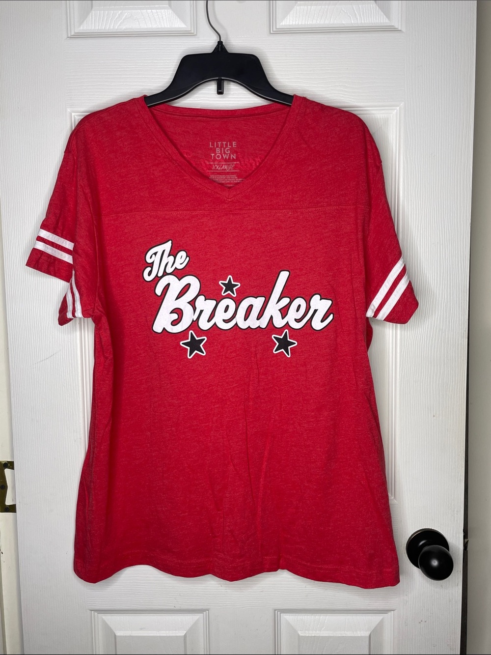 Little Big Town 'The Breaker' Red V-Neck Tee. Size XXL